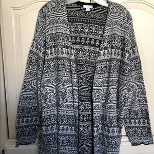 J. Jill 2X Open Front Cardigan
